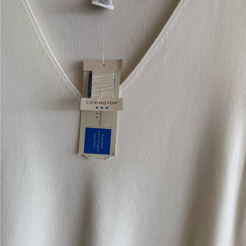Covington Cream V-Neck Shell Tank & Button Cardigan set - Picture 5 of 10
